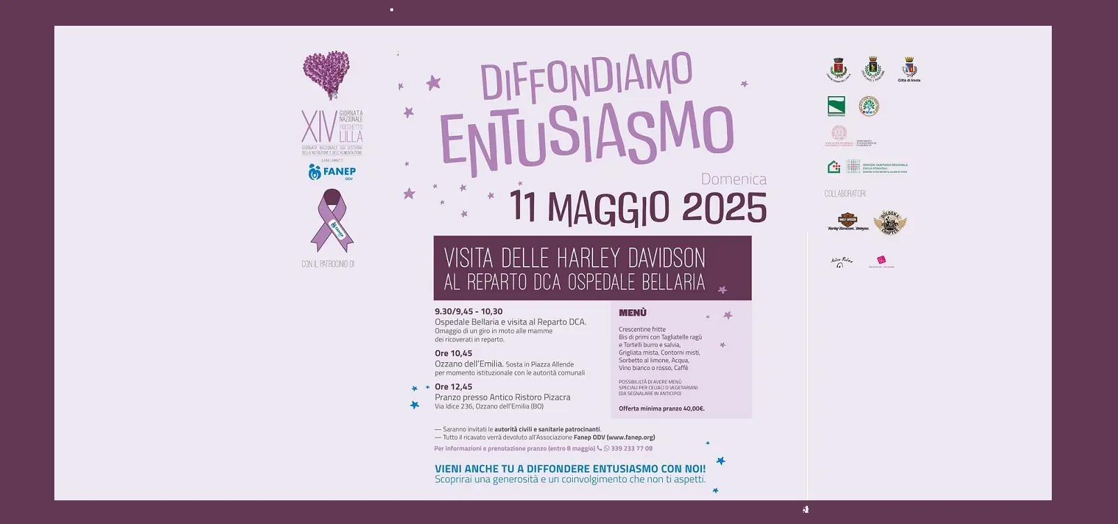 Fiocchetto Lilla Fanep: Diffondiamo Entusiasmo