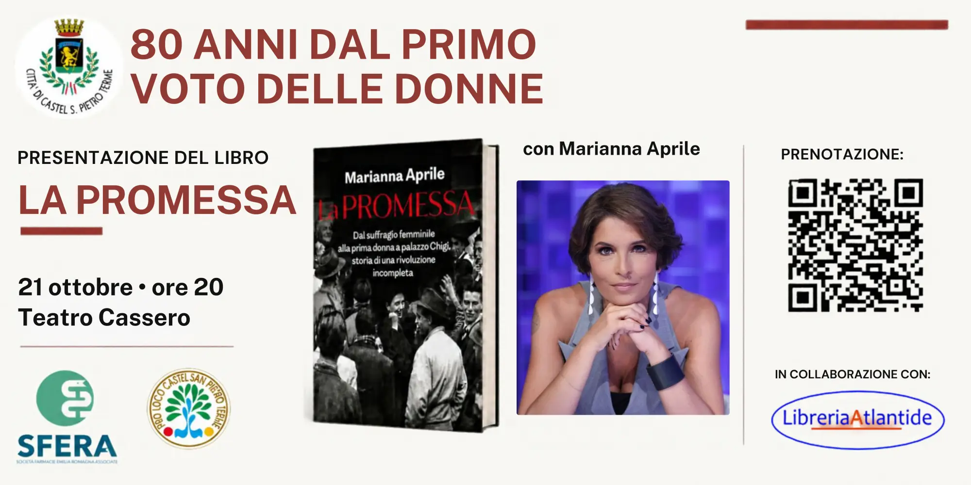  Ottant’anni dal voto delle donne: Marianna Aprile presenta “La promessa” al teatro Cassero
