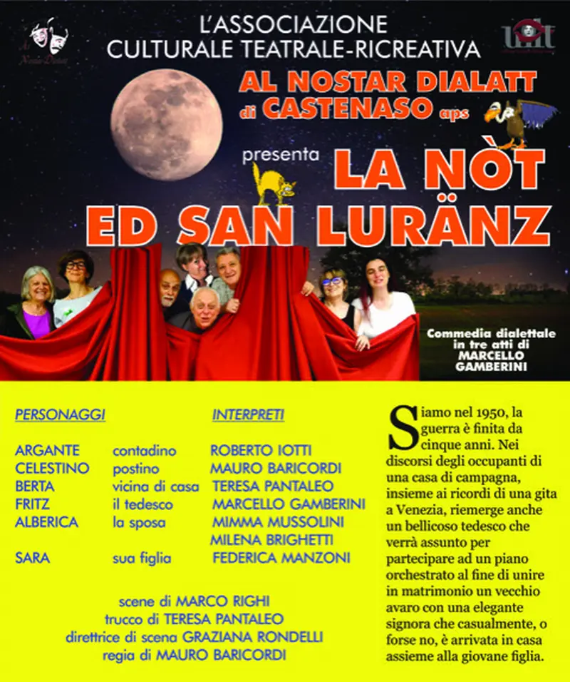 Teatro dialettale - “La nòt ed San Luränz” della compagnia "Al nostar dialatt"