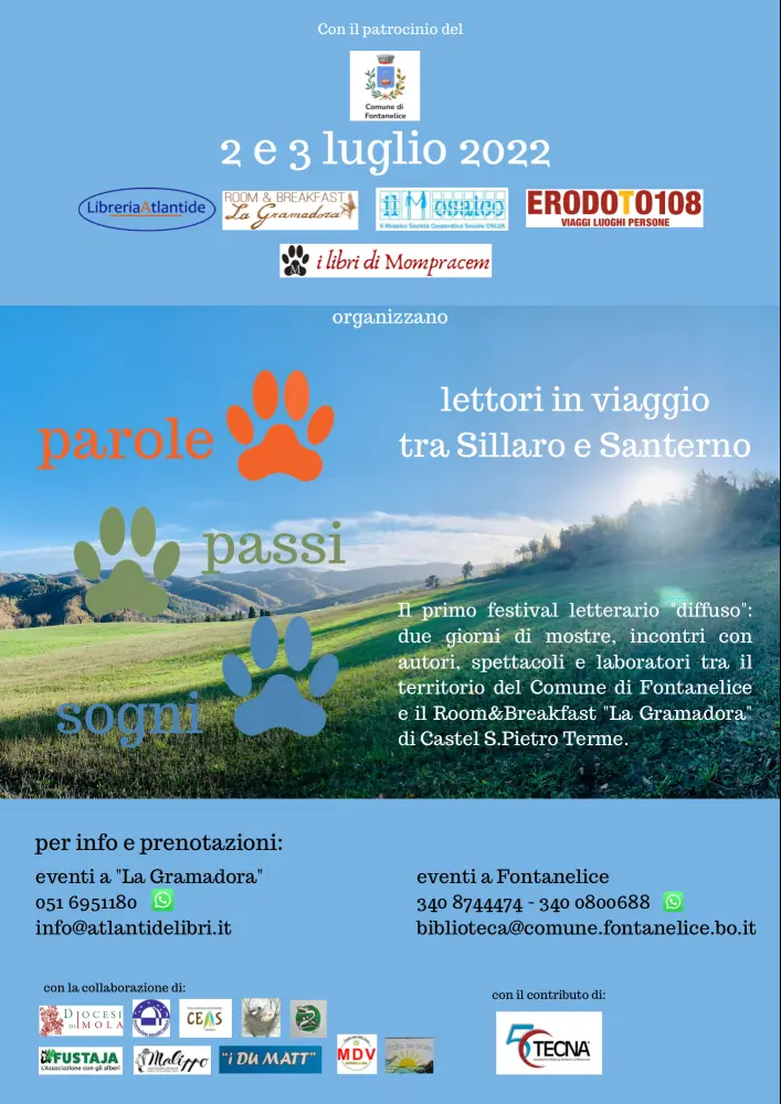 2-3 luglio: il festival "Passi, Parole, Sogni" fa tappa nelle valli tra Sillaro e Santerno