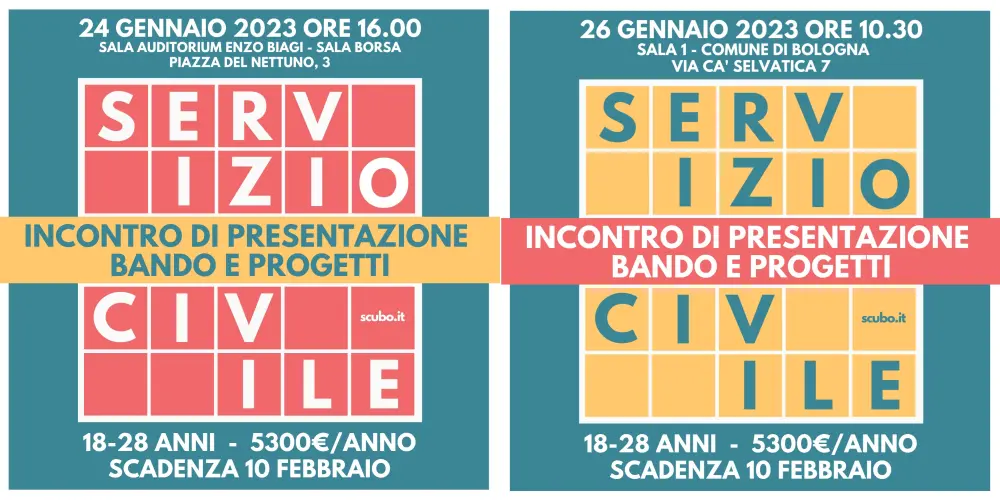 Servizio Civile: per saperne di più, due incontri a Bologna il 24 e 26 gennaio