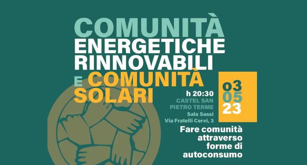 Comunità energetiche rinnovabili e solari: mercoledì 3 incontro con il prof. Setti alla sala Sassi