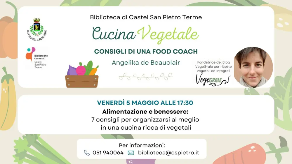 Alimentazione e benessere in biblioteca: venerdì 5 ore 17,30 “Cucina vegetale”