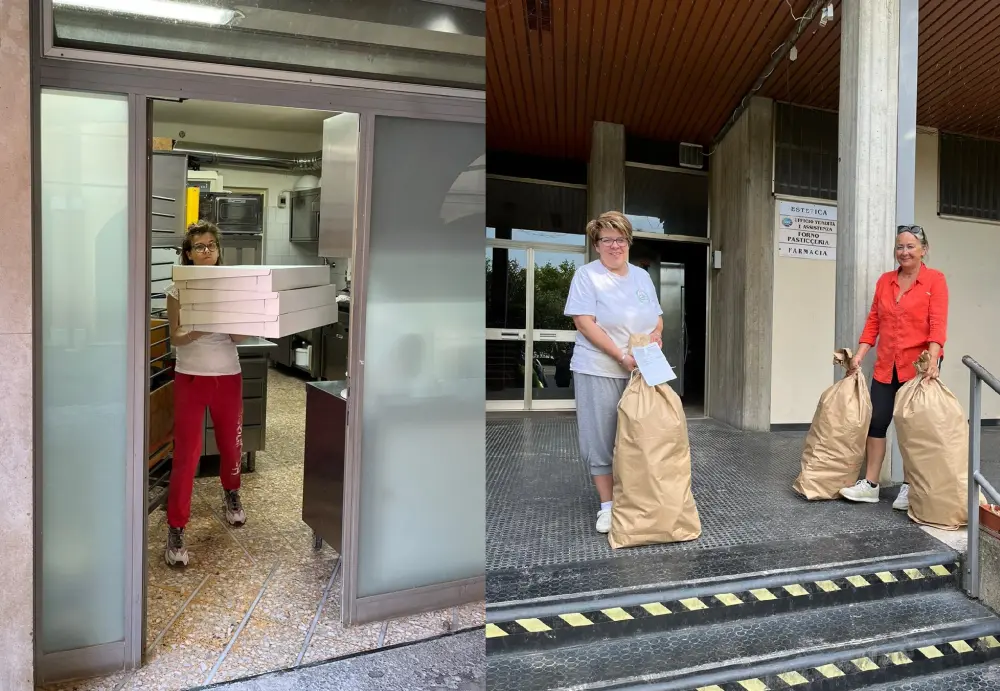 Consegnati a Faenza anche pizze e pane appena sfornati donati dai Forni Stanziani e Bertella