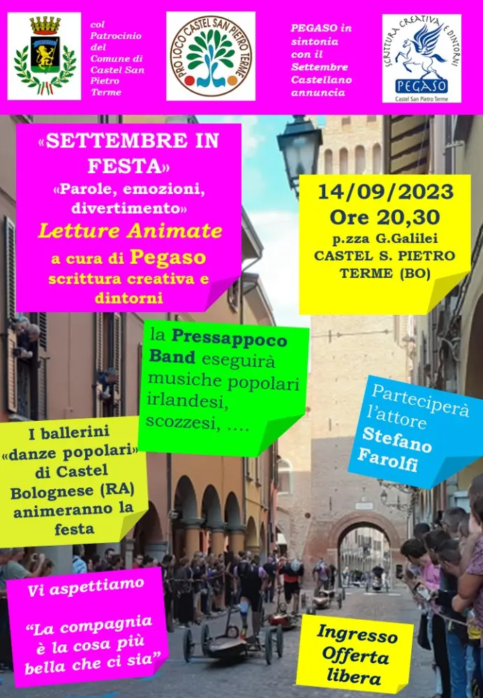 Pegaso presenta “Settembre in Festa”, serata di parole, emozioni e divertimento