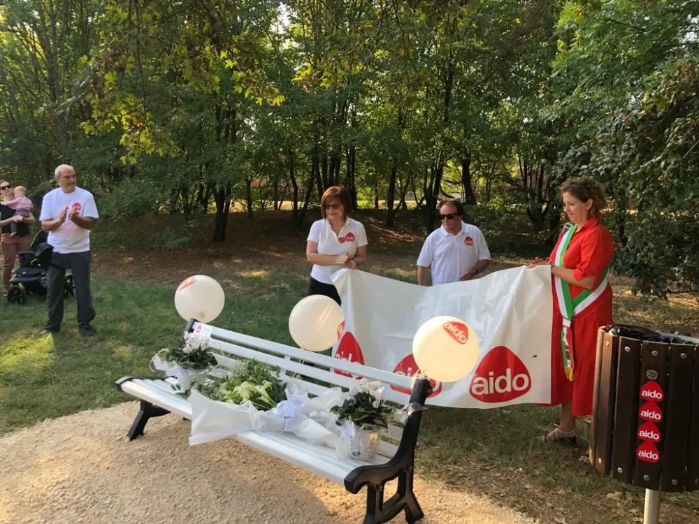 Giornata nazionale Aido: inaugurata la panchina per Alessandra