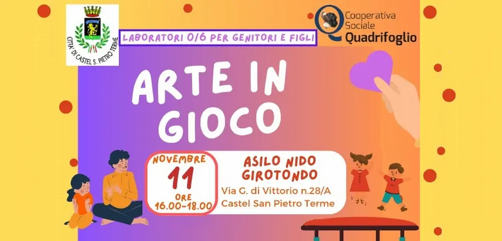 Arte in gioco al Nido Girotondo: aperte le iscrizioni a due laboratori per genitori e figli 0-6 anni