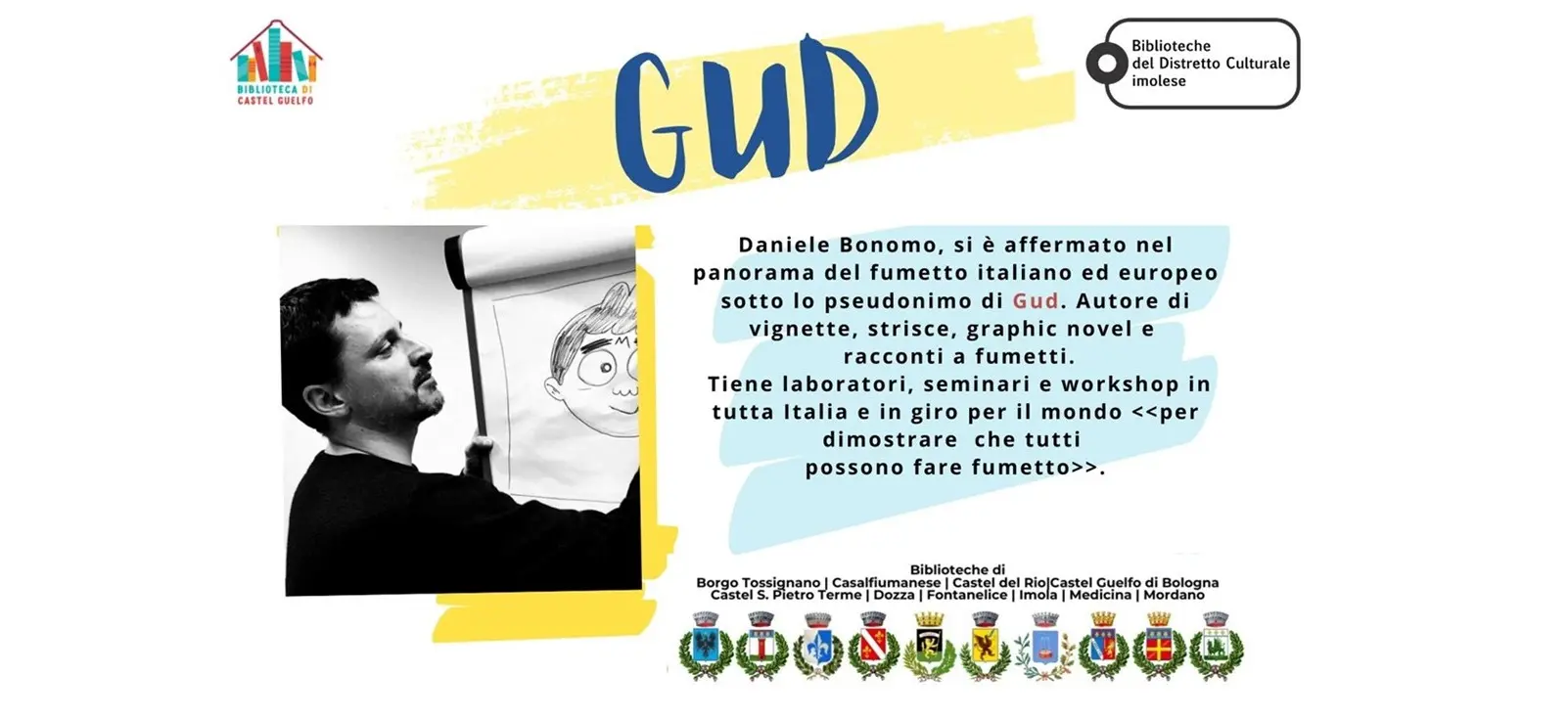 Circondario: l’illustratore GUD ospite di biblioteche e scuole dal 7 all’11 ottobre