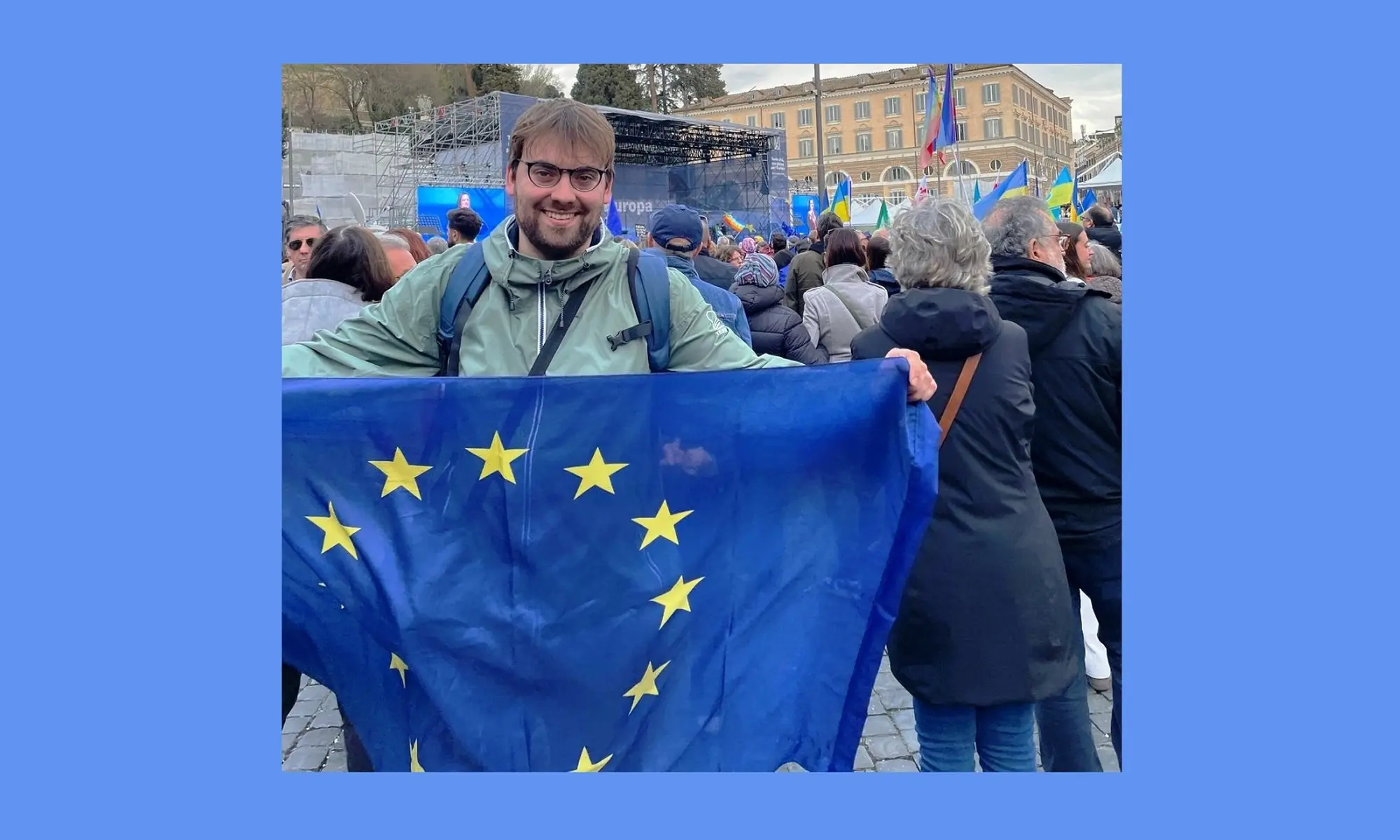 Il Presidente del Consiglio Comunale Raspanti alla manifestazione “Una piazza per l’Europa” a Roma