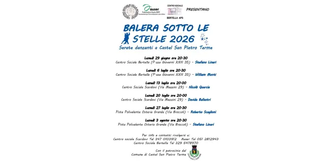 Balera sotto le stelle 2026